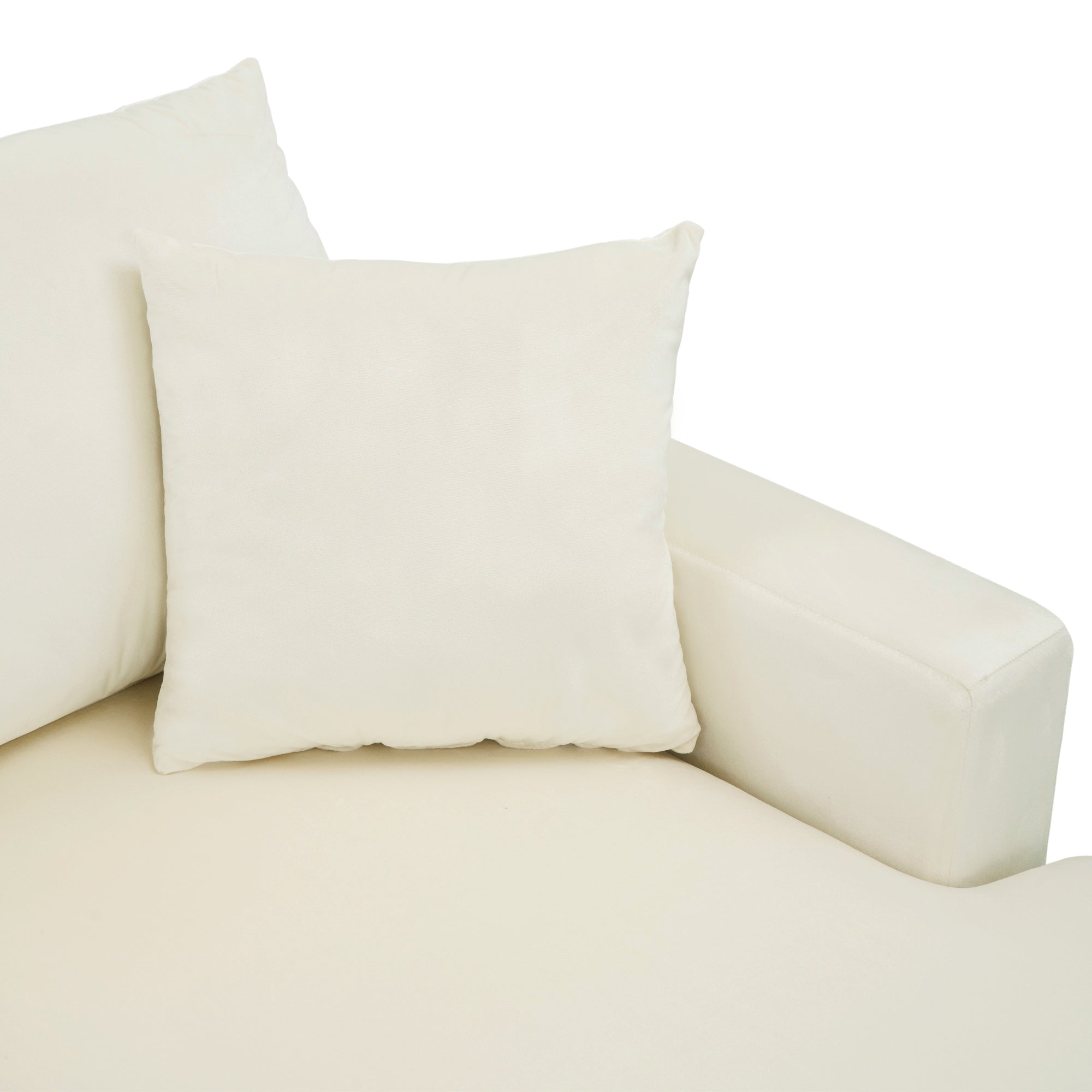 Velvet L Shaped Sectional Sofa Bed Couches Chaise Ottoman Pillows