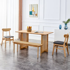 Retro Dining Table MDF Dining Table - Oak
