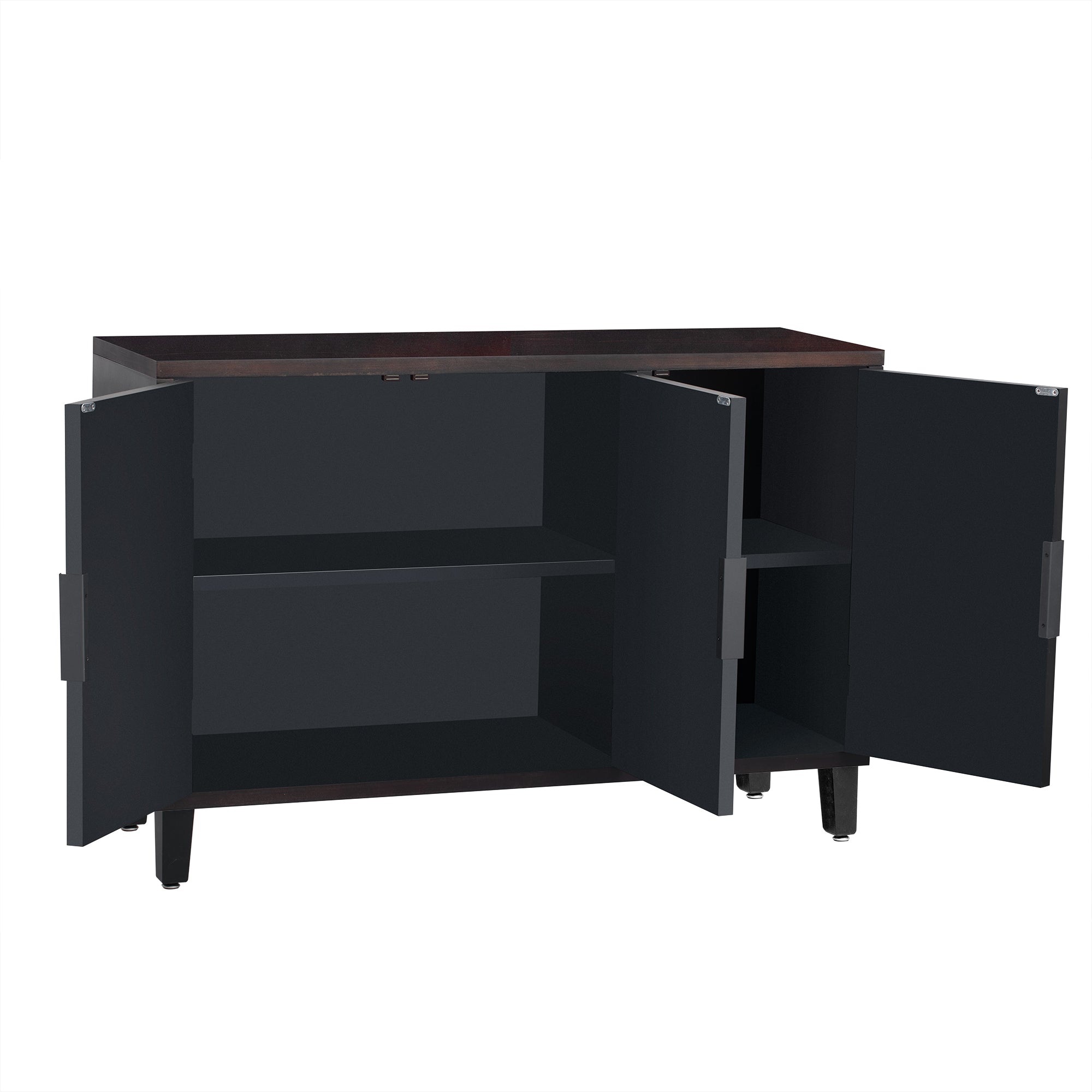 Cabinet Sideboard Wooden with Antique Pattern Doors - Antique Espresso