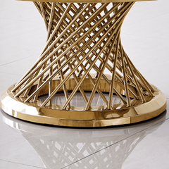 Luxurious Design Marble Round Coffee Table with Gold Mirrored Finish