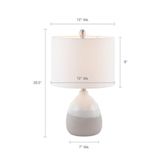 Ivory/Grey Ceramic Textured Table Lamp