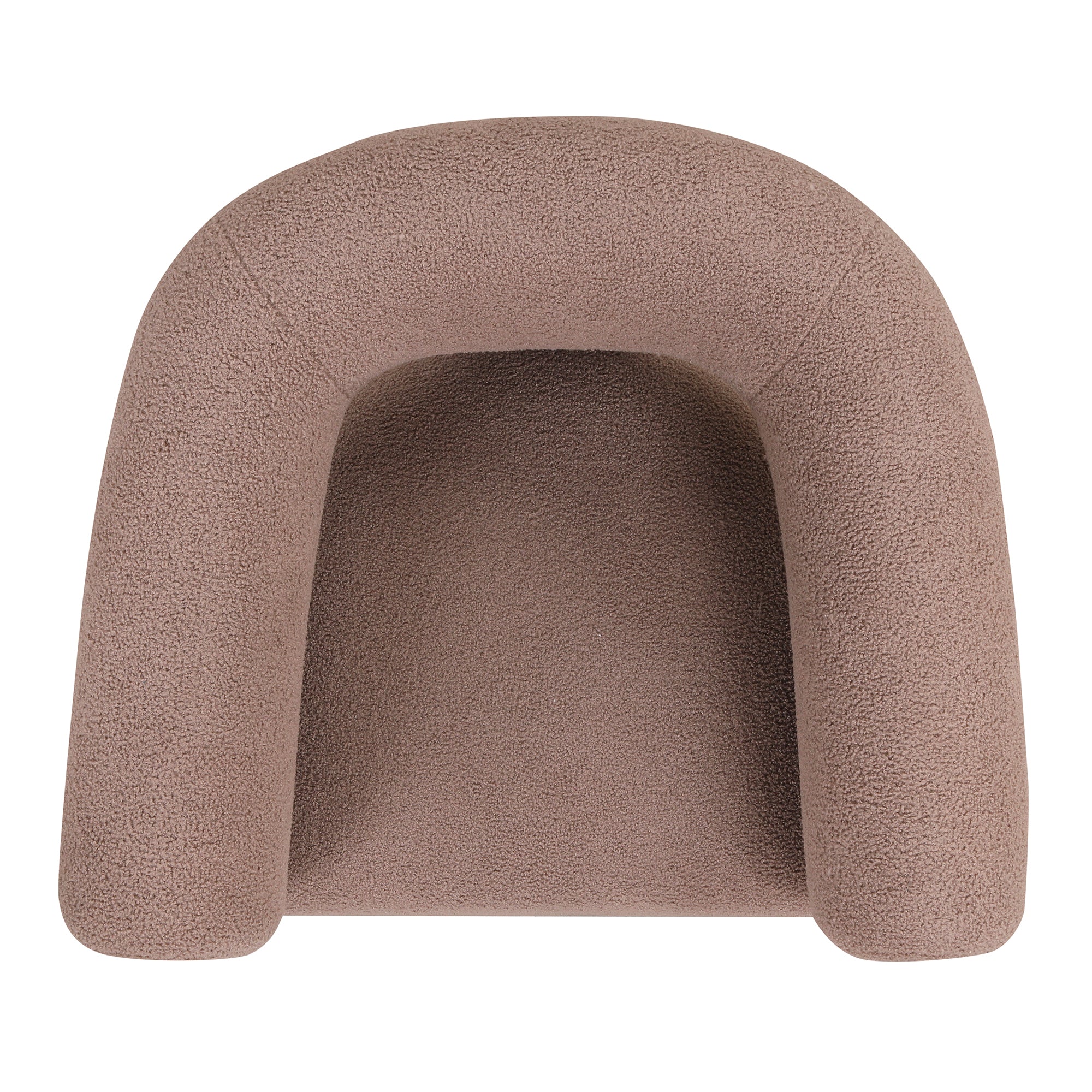 The Curved Wishbone Frame Accent Chair Teddy Velvet - Light Brown