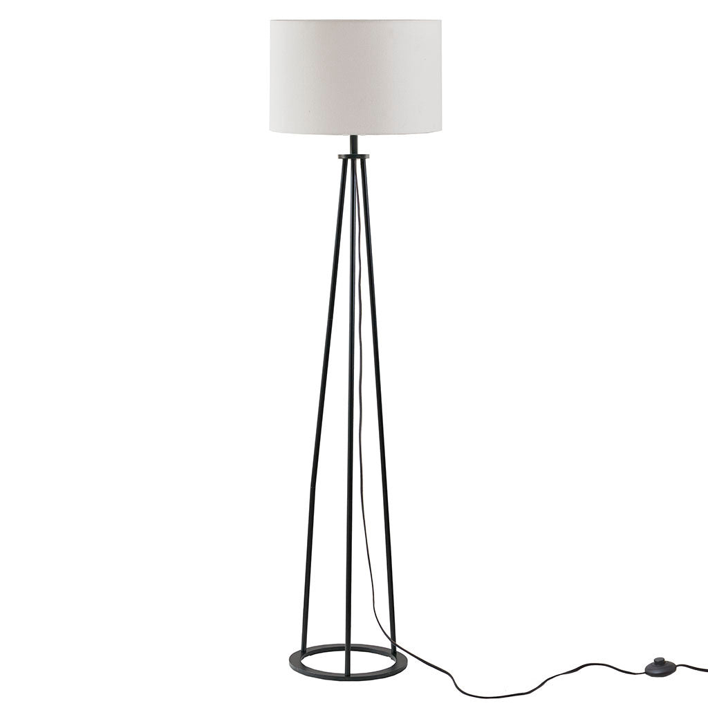 Clyde Metal Tripod Floor Lamp 60"H - Black