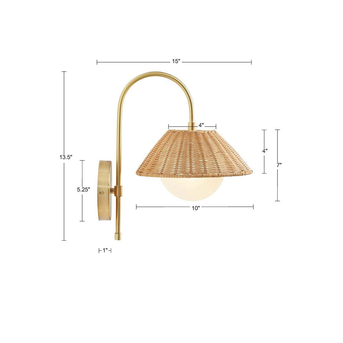 Laguna Rattan Weave Wall Sconce - White