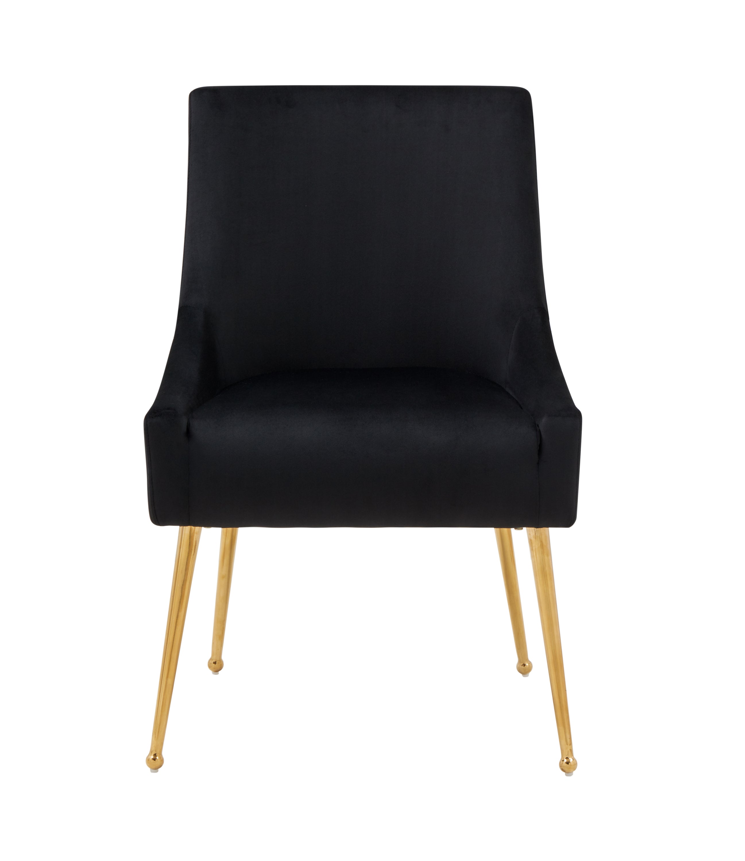 Modern Black Velvet & Gold Dining Chair (Set of 2)
