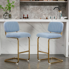 Modern Counter Height Bar Stools (Set of 2) - Blue