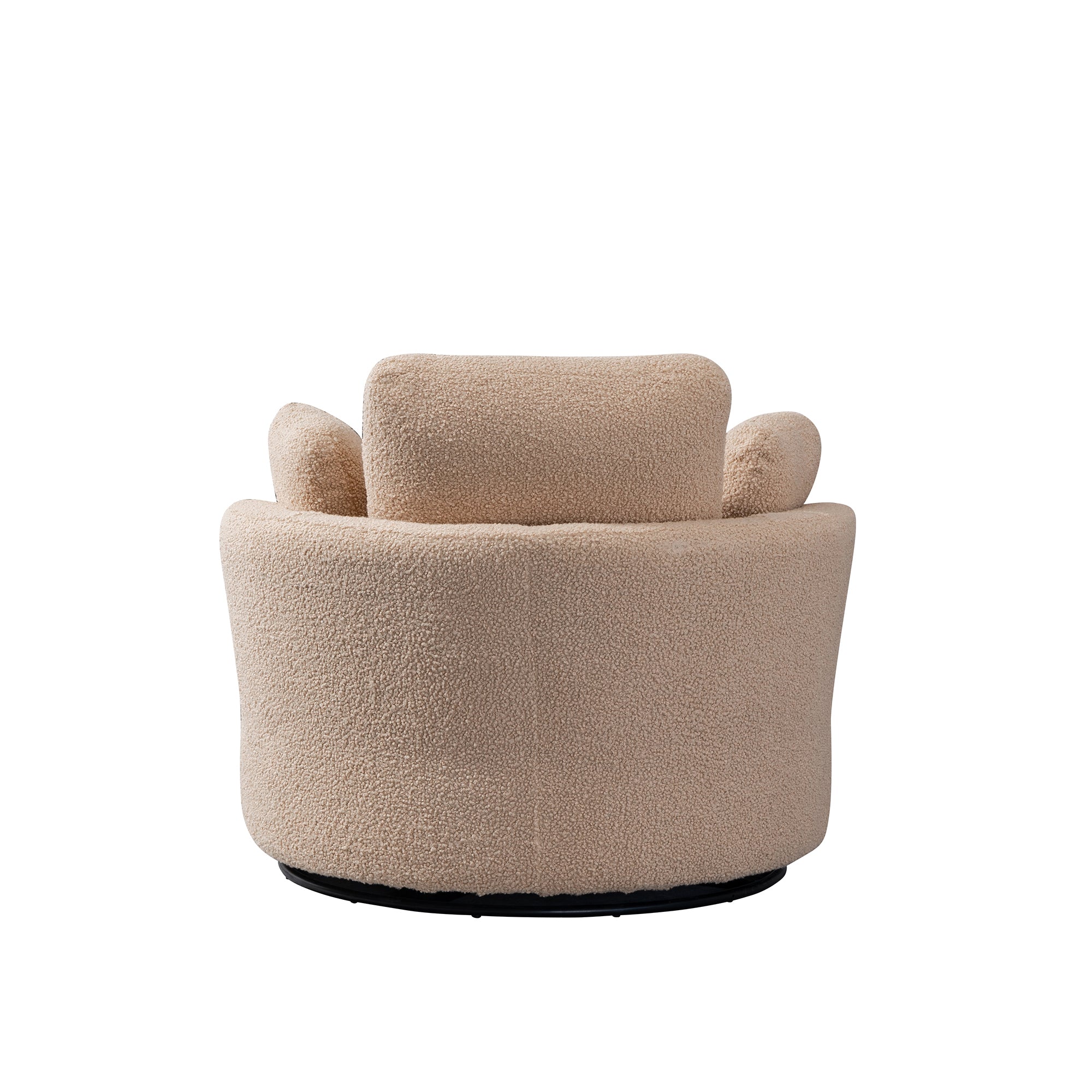 42.2" Cozy Club Chair, Swivel Barrel Chair With 3 Pillows, Swivel Round Sofa Modern Arm Chair - Light Camel