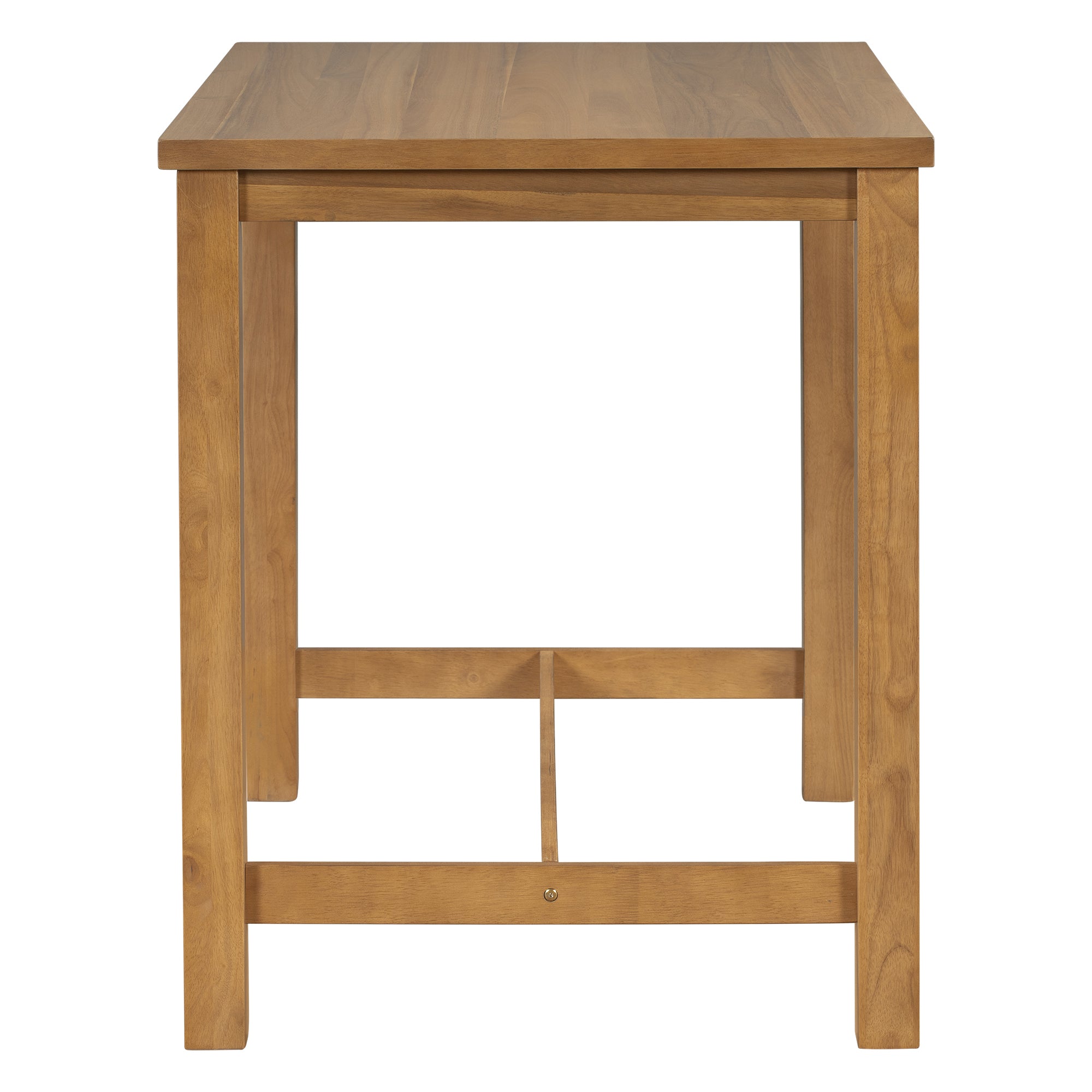 5 Piece Rustic Wooden Counter Height Dining Table Set with 4 Upholstered Chairs - Natural+Beige
