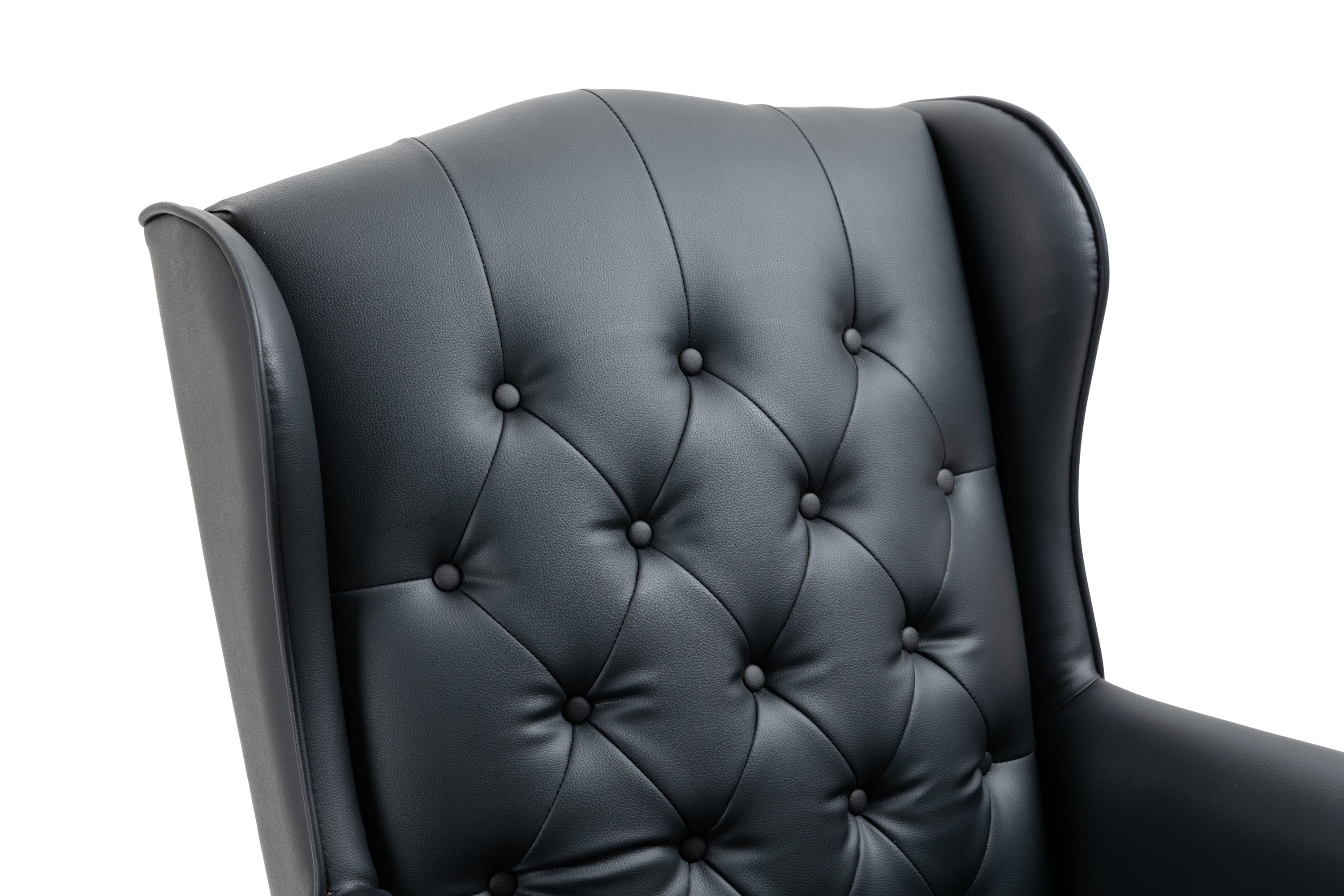 Executive Office Chair - High Back Reclining Comfortable Desk Chair - Ergonomic Design - Thick Padded Seat and Backrest - PU Leather Desk Chair with Smooth Glide Caster Wheels - Black