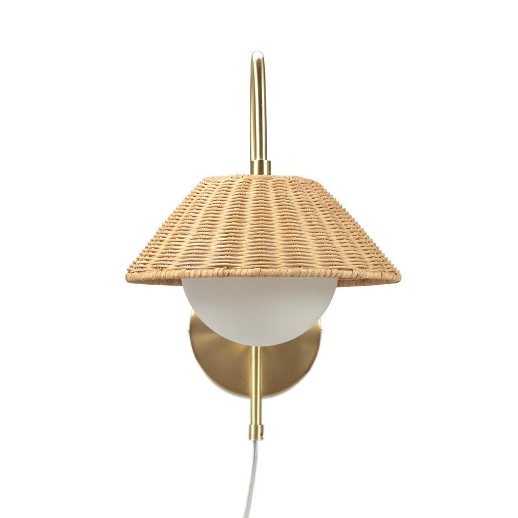 Laguna Rattan Weave Wall Sconce - White
