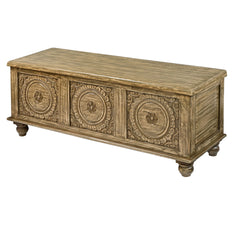 MAICOSY 47" Handcrafted Acacia Wood Chest Lift Storage Wooden Trunk Cedar Box