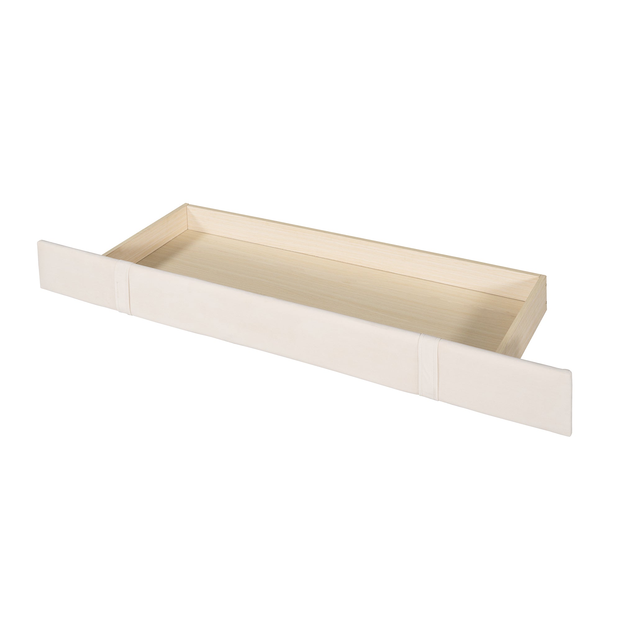 Queen Size Storage Bed Velvet Upholstered Platform Bed - Beige