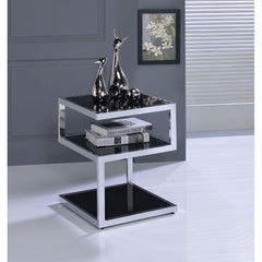 Chrome accent side table