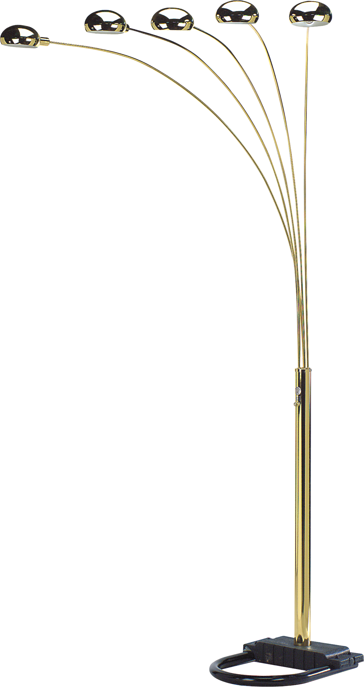 84"H Gold 5-Head Cap Style Floor Lamp