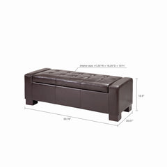 Mirage Bench Storage Ottoman - Brown