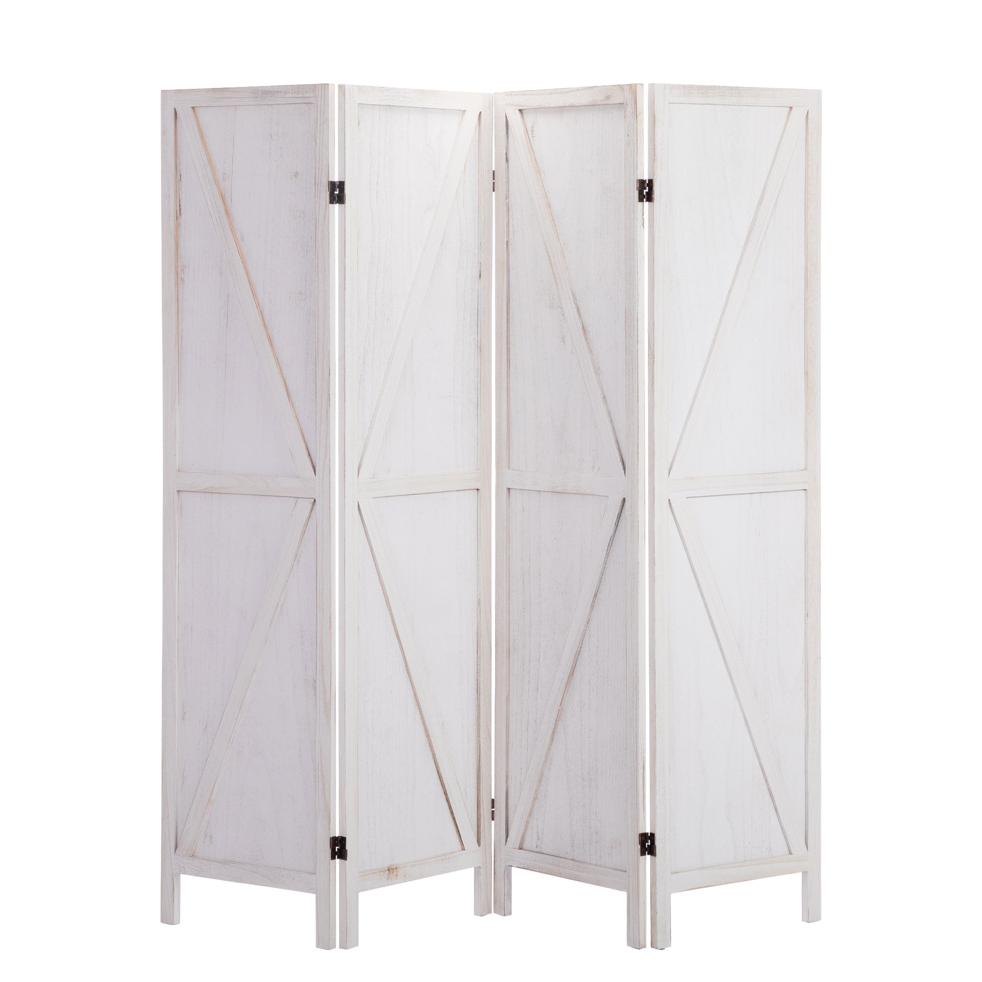 4-Panel Folding Screens Wooden Partition