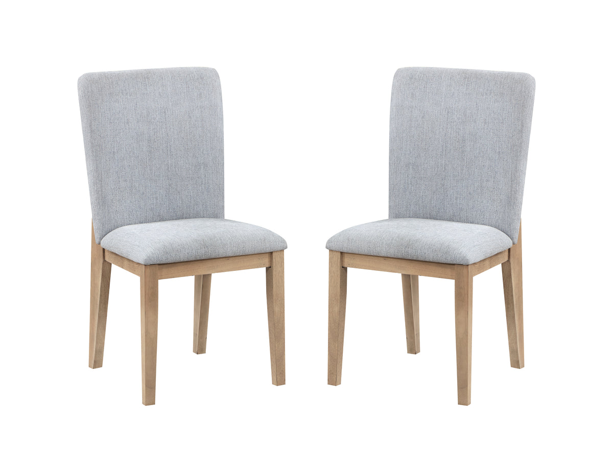 Grey Linen and Oak Finish Dining Chair (Set of 2)