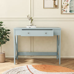 Modern Home Office Writing Desk with 1 Storage Drawer - Grey