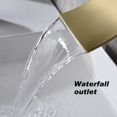 Wall Mount Widespread Bathroom Faucet - Gold