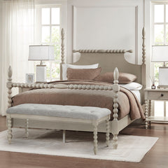 Beckett Accent Bench - Light Grey/ Natural