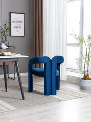 Contemporary Designed  Fabric Upholstered Accent/Dining Chair /Barrel Side Chairs (Set of 2) - Navy