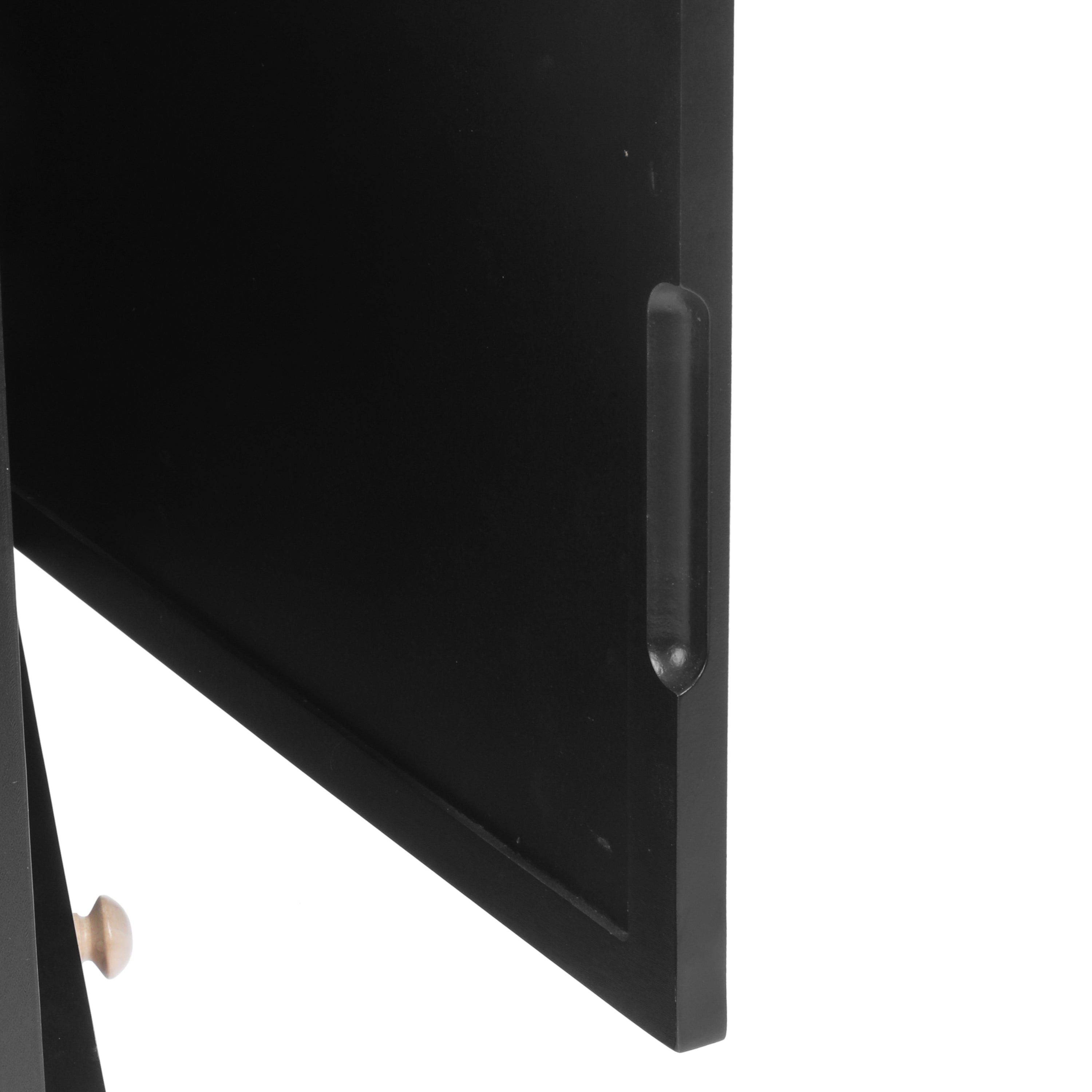 ILO Black Nightstand with Storage Drawer/ Rattan Door
