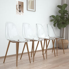 Modern Simple Transparent Dining Chair (Set of 4) - Transparent