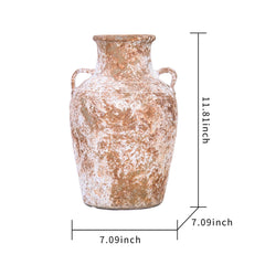 12"H Country Charm Artisan Ceramic Aged Terracotta Vase