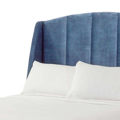 Queen Size Bed Arched Wingback Headboard - Navy Blue