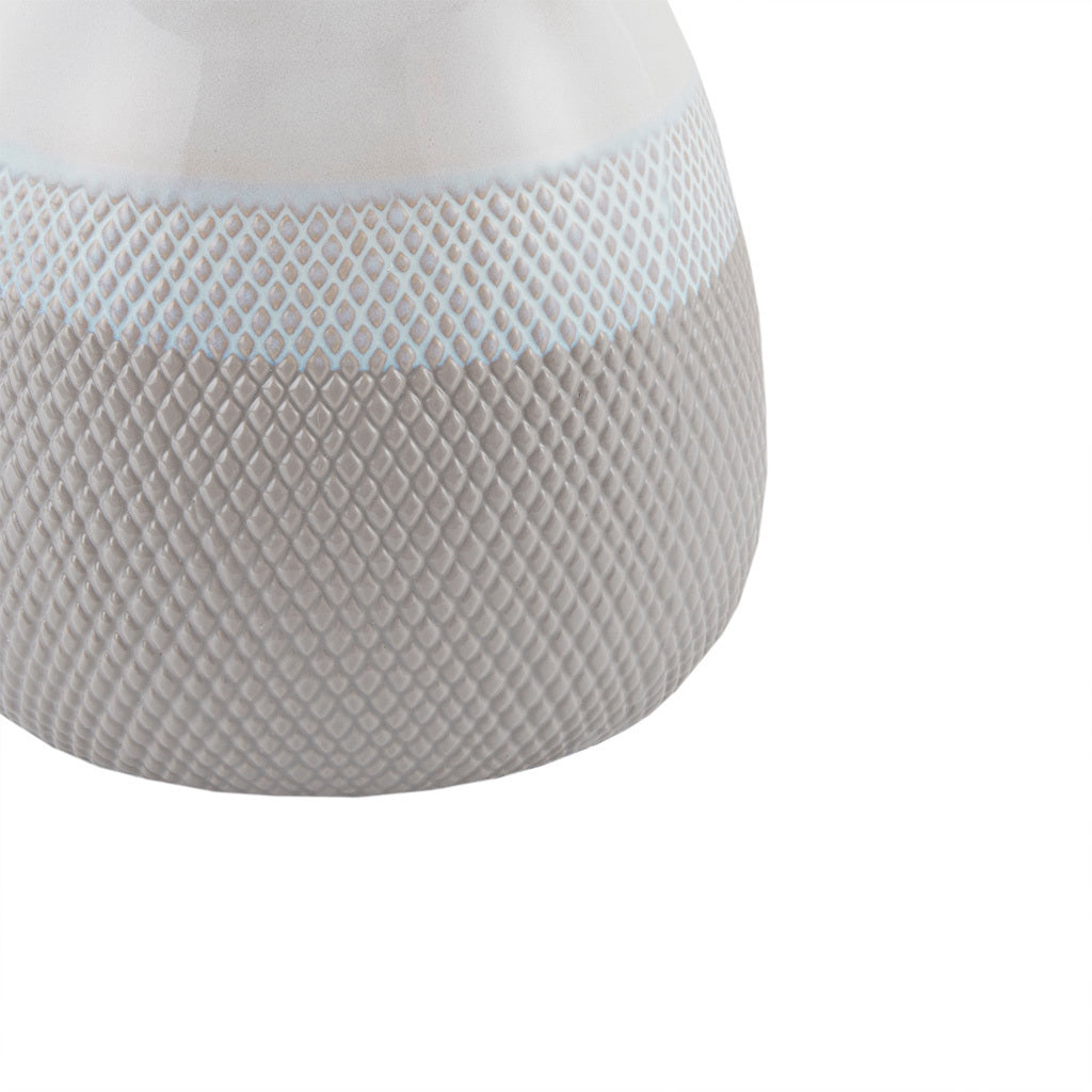 Ivory/Grey Ceramic Textured Table Lamp