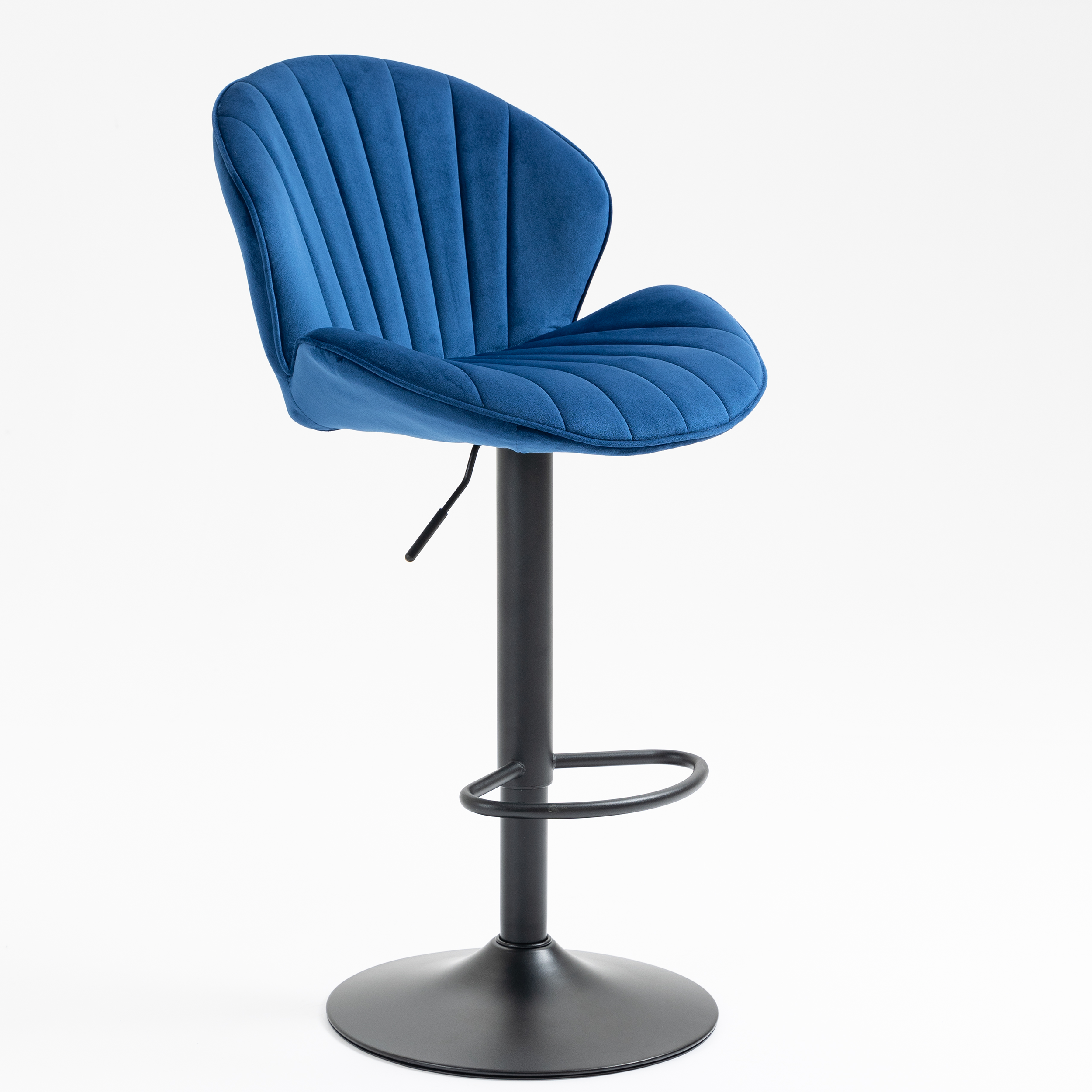 Bar Stools Adjustable with Back and Footrest (Set of 2) - Blue