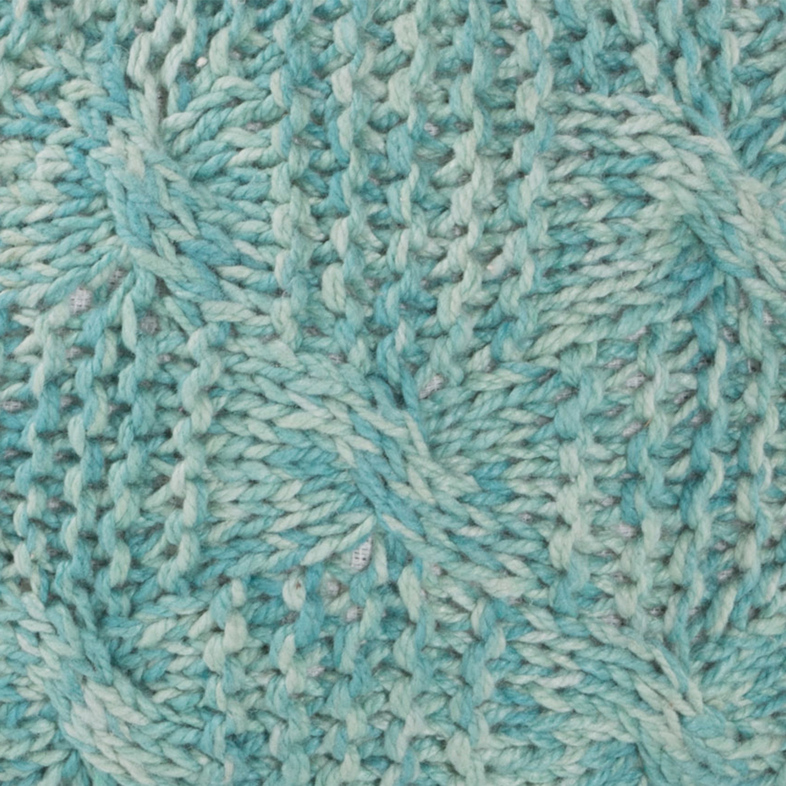 Handcrafted Modern Fabric Weave Pouf - Aqua Blue