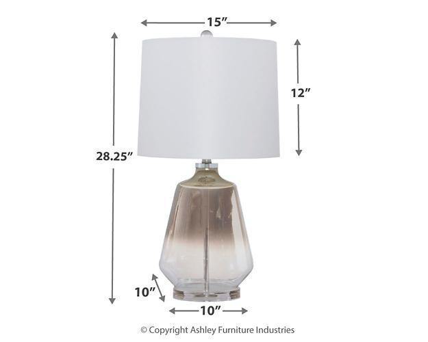 Translucent Silver Glass Contemporary Table Lamp