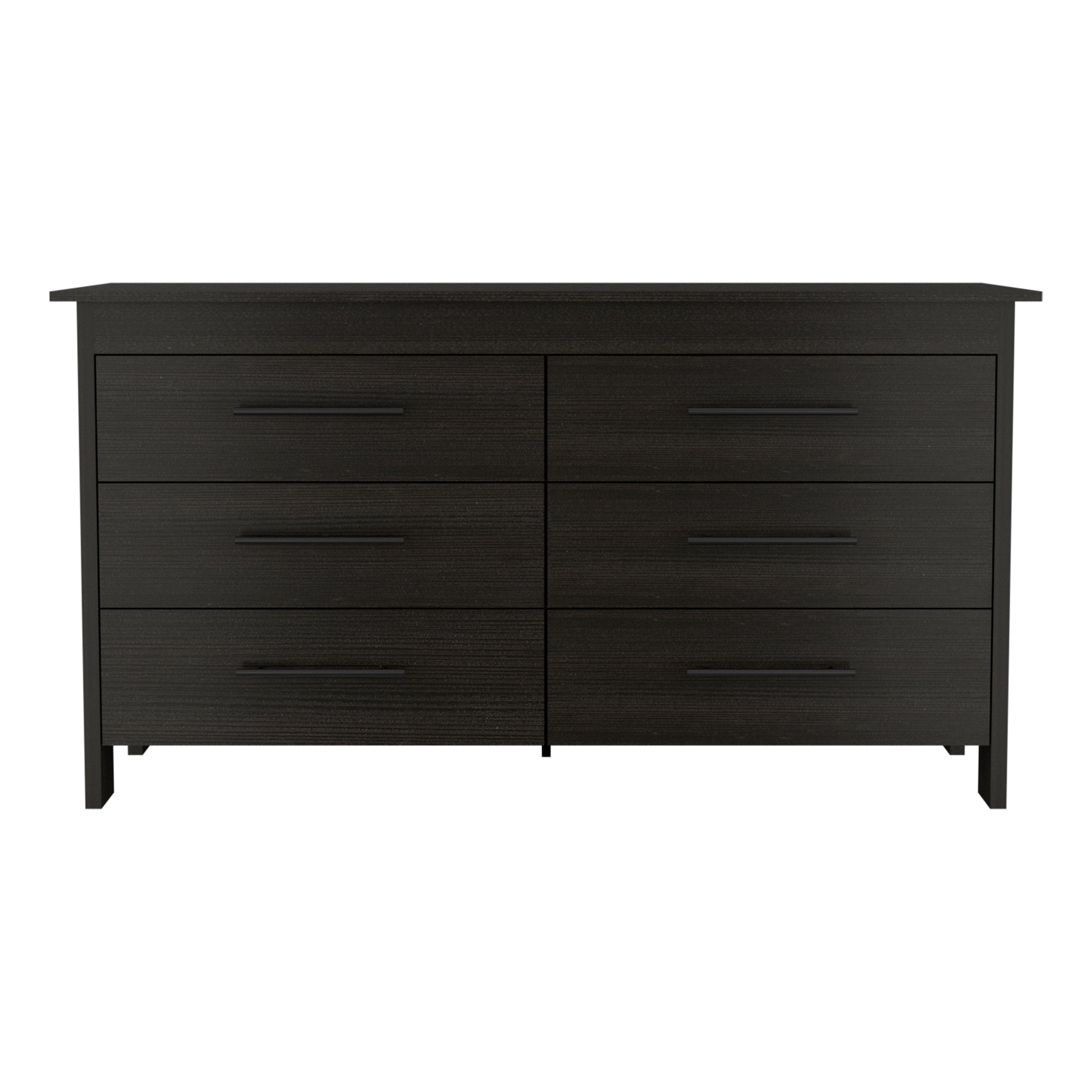 6 Drawer Double Dresser - Black