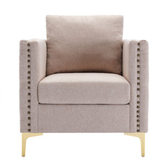 Armchair Tufted Button Accent Chair Club Chair with Steel Legs