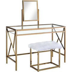 Champagne Vanity w/ Stool