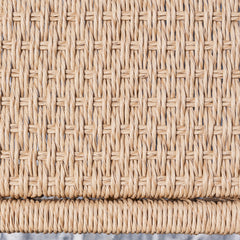 Chesapeake Honey 2 Seater Patio Acacia Wood Mixed Strapped Rattan Garden Bench