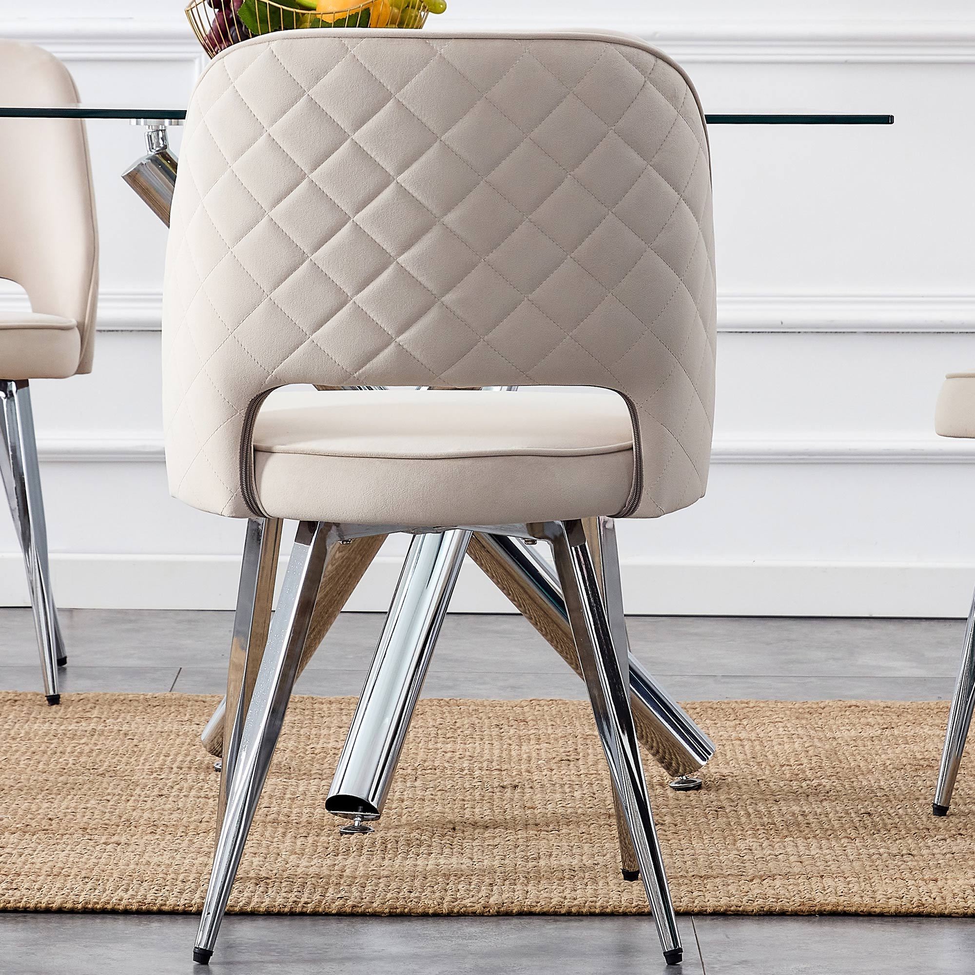 Modern Dining Chair Velvet (Set of 1) - Light Grey