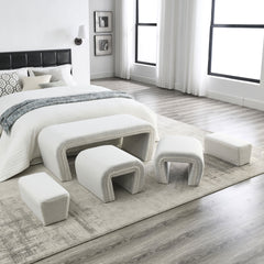 Bench, including Four Nesting Benches - White Teddy