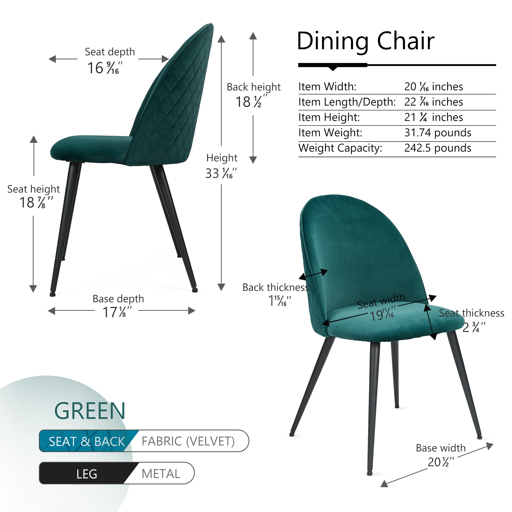 Green Velvet Chair