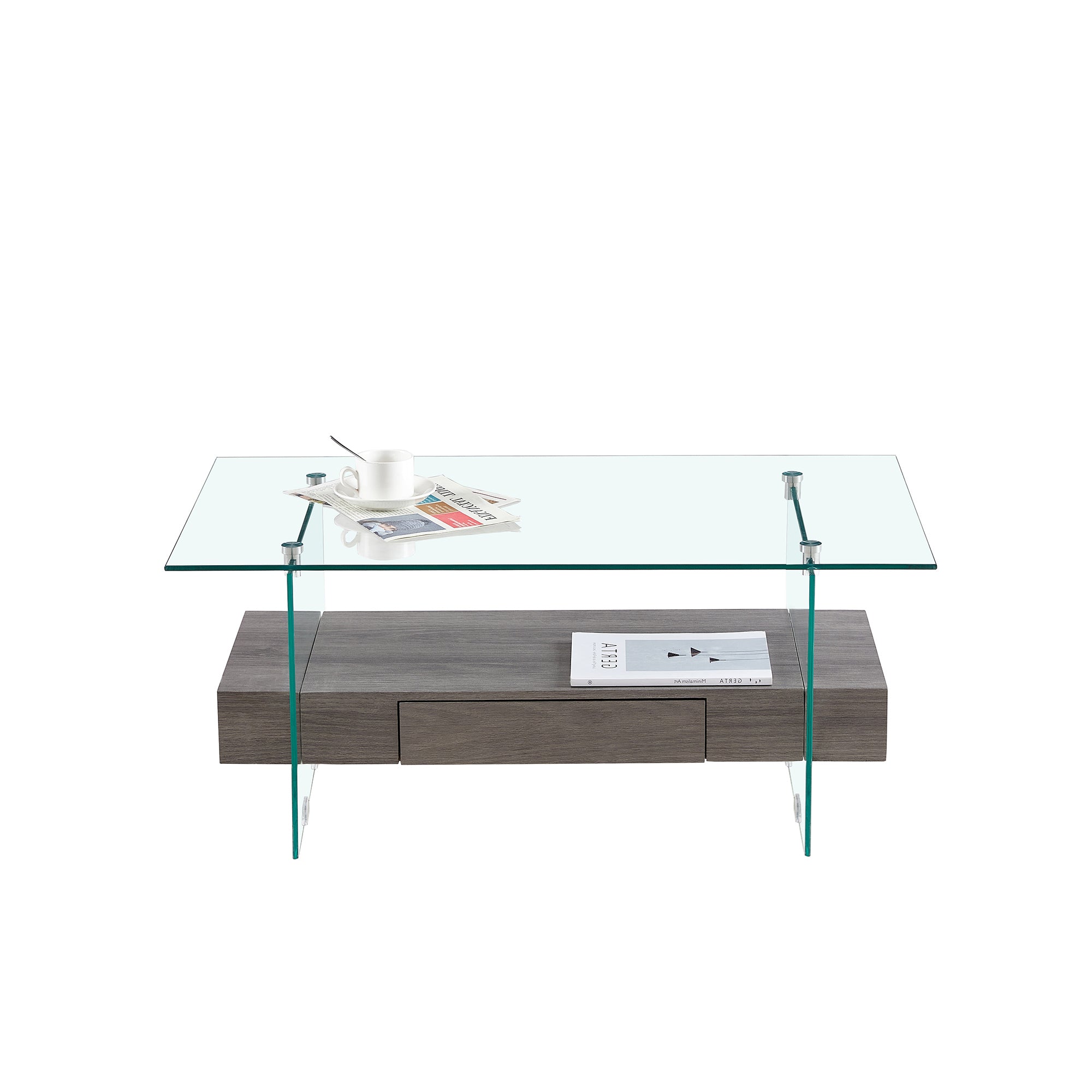 37.8" glass table