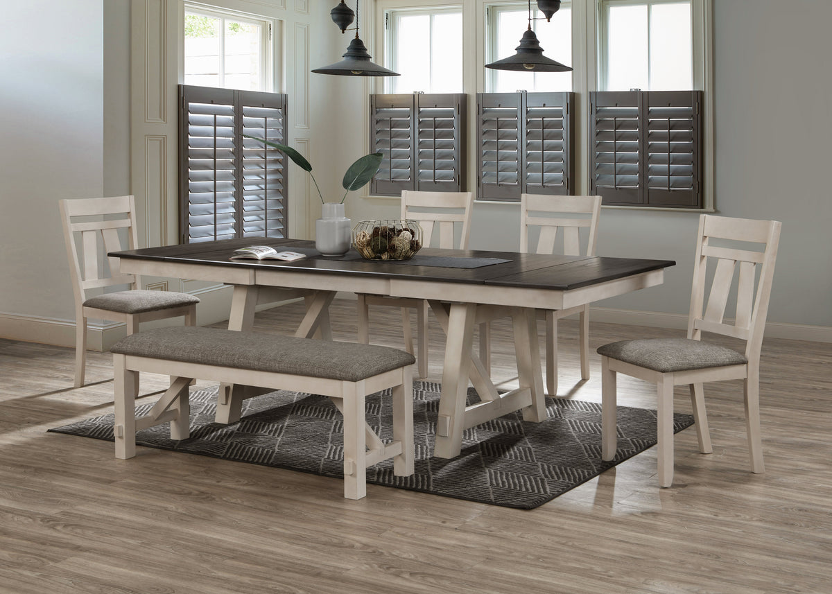 Cottage Style Extendable Dining Table Set (6 pieces)
