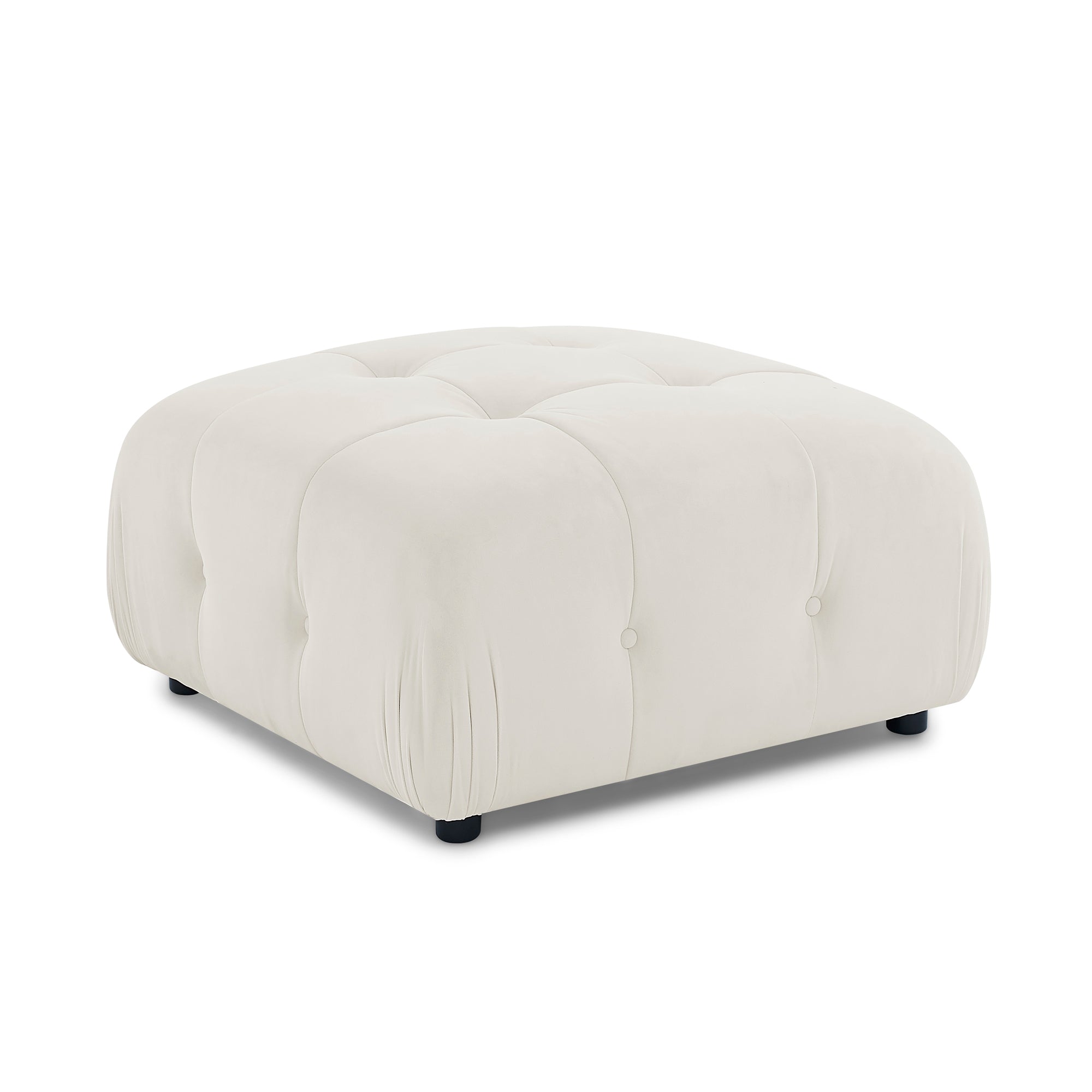 Modular Sectional Sofa, Button Tufted Designed and DIY Combination,L Shaped Couch with Reversible Ottoman - Beige Velvet